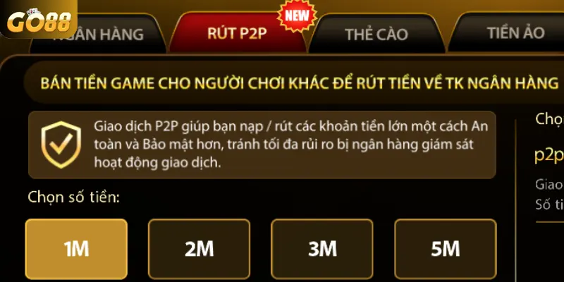 Bước 3 – Chọn phương thức rút