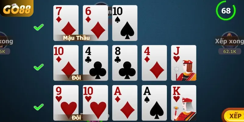 Chiến thuật cơ bản và nâng cao trong bài Mậu Binh GO88